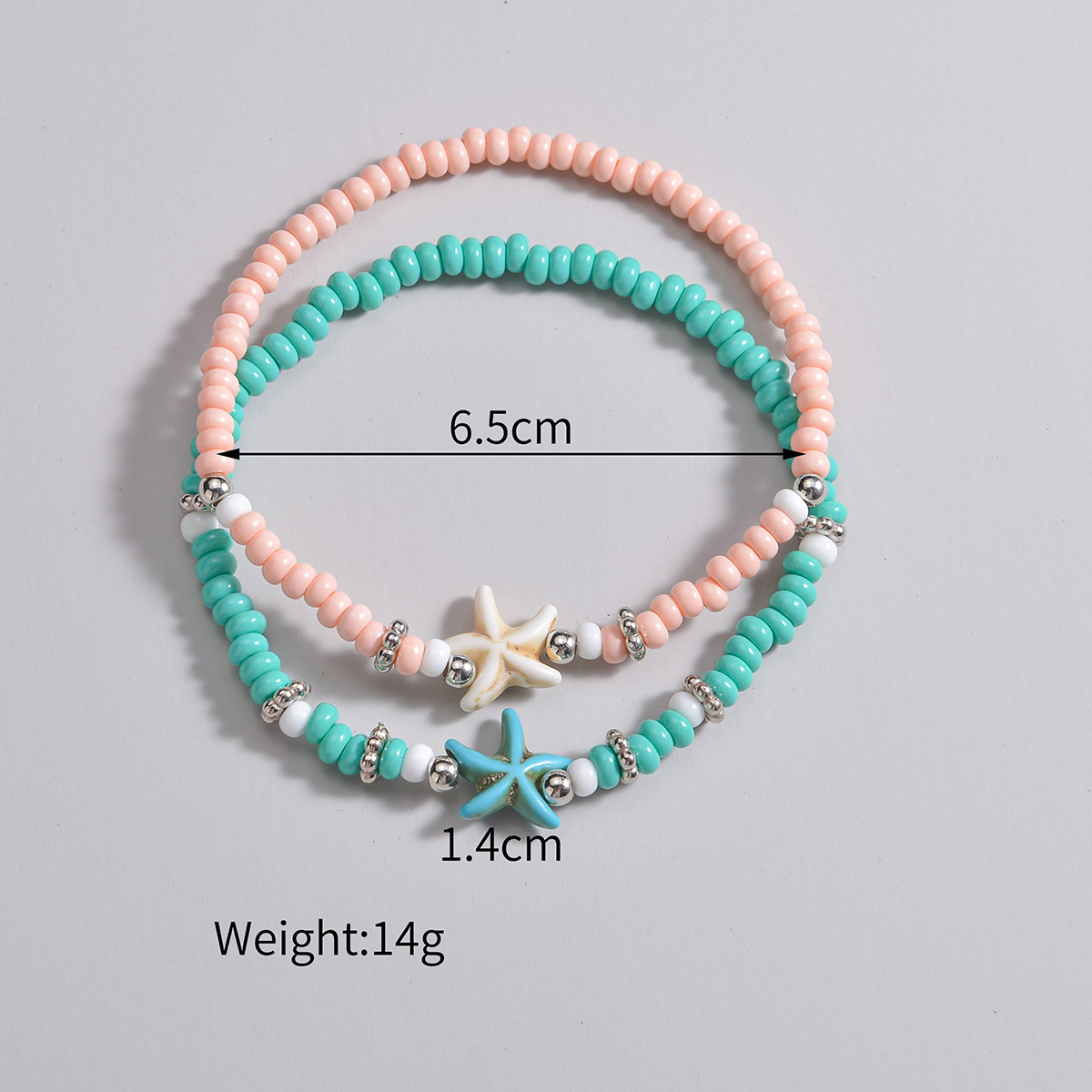 Mint Green Color Polyresin Detail Anklets