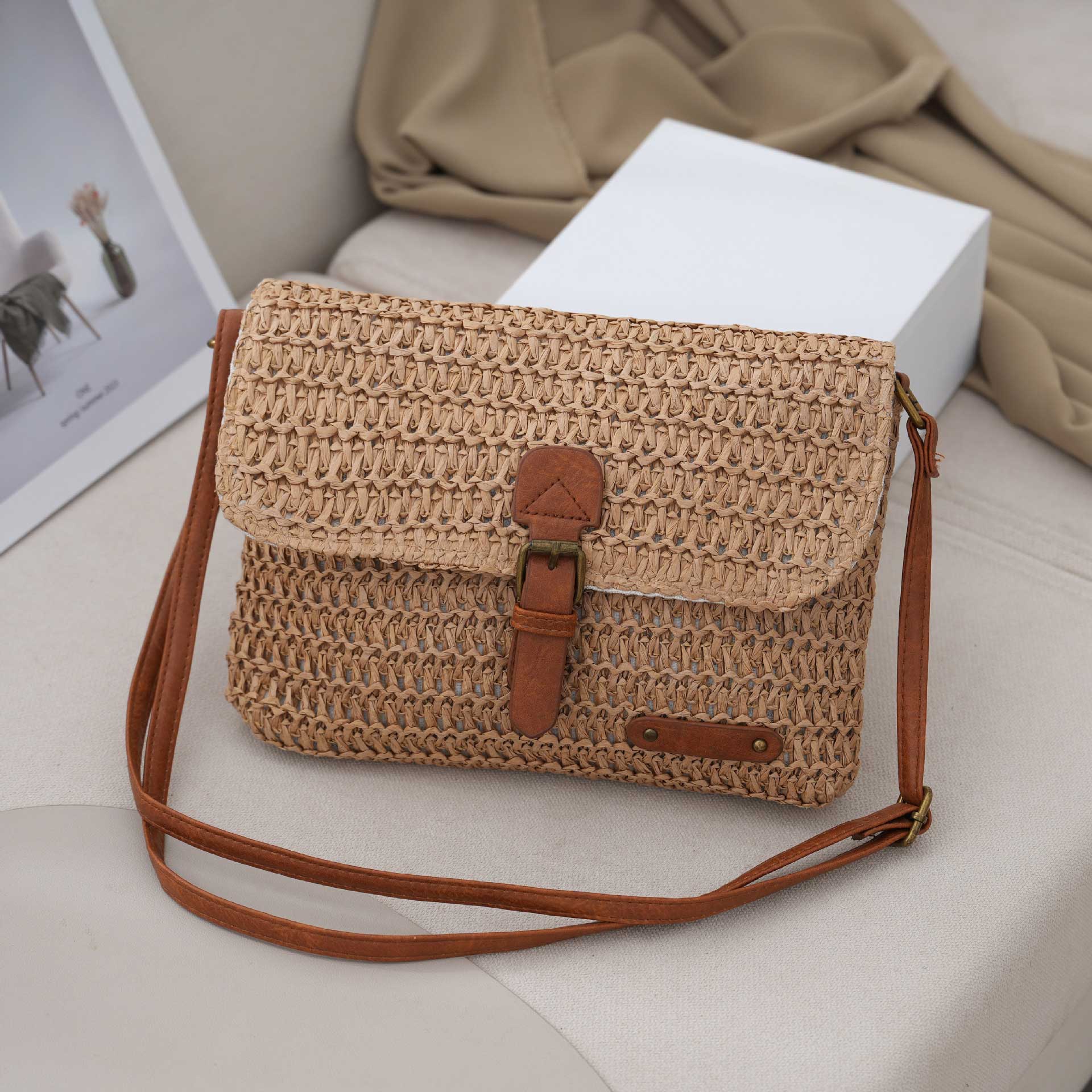 Dark Coffee Color Magnetic Crossbody Bag