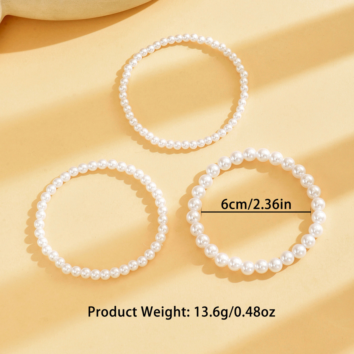 White Color Round Pearl Detail Anklets