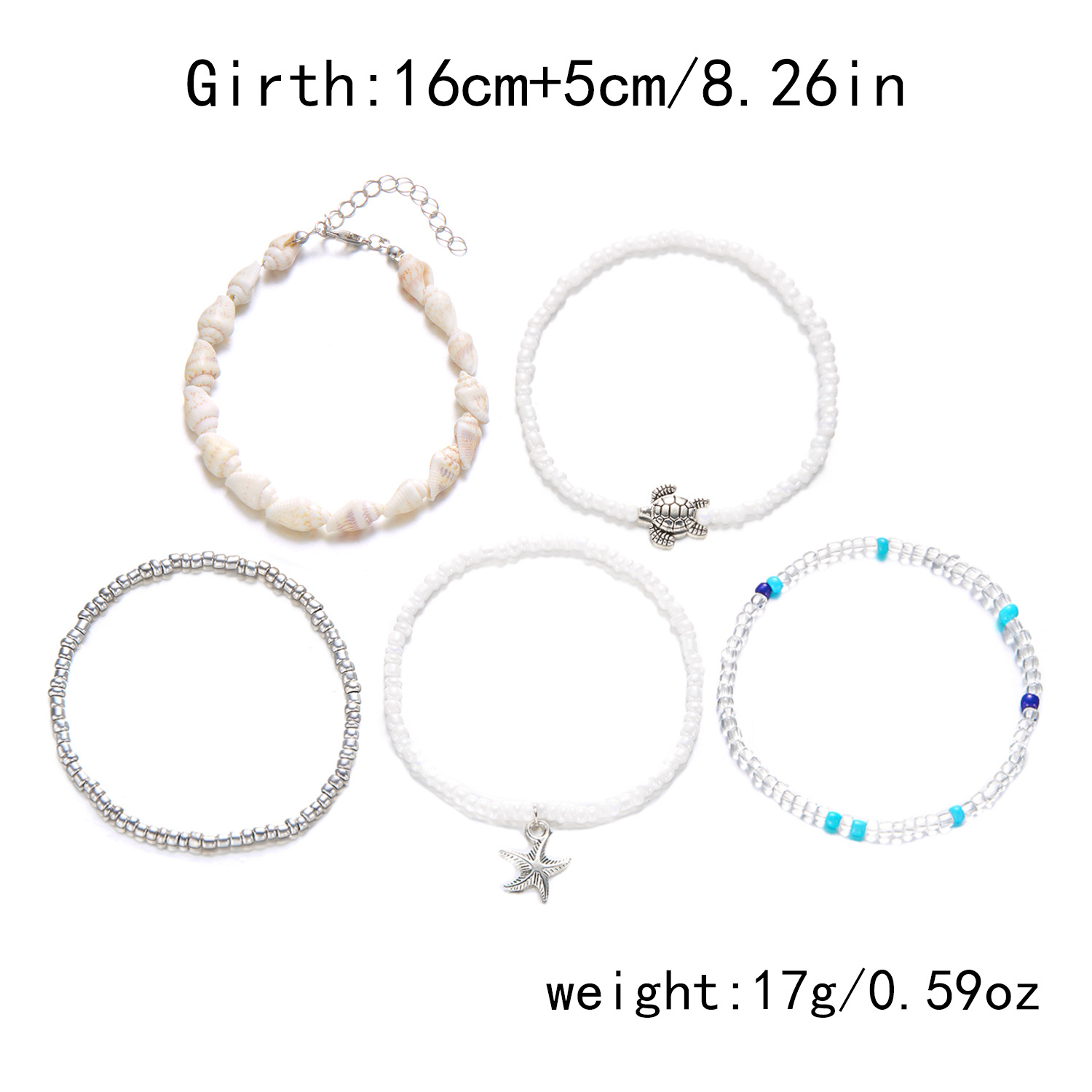 Beige Color Round Alloy Detail Bracelets