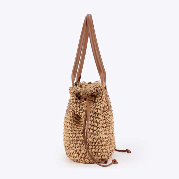 Dark Camel Color Drawstring Hand Bag