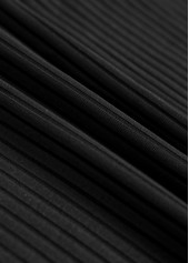 Plus Size Black Feathers Print Surplice Tankini Set