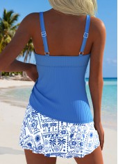High Waisted Paisley Print Tummy Coverage Tankini Set