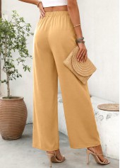 Soft Dark Camel Wide Leg Elastic Waist Pants