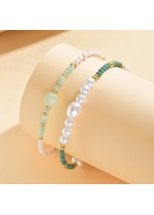 Green Color Polyresin Material Pearl Anklets
