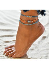 Mint Green Turtle Alloy Anklet Set