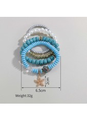 Mint Green Starfish Beaded Bracelet Set