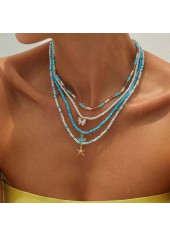 Mint Green Butterfly Alloy Beaded Necklaces
