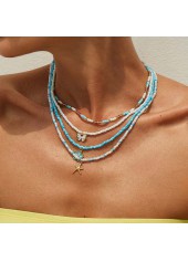 Mint Green Butterfly Alloy Beaded Necklaces