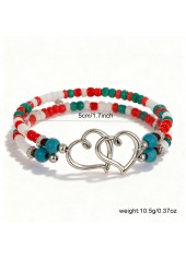 Mint Green Heart Design Alloy Bracelet