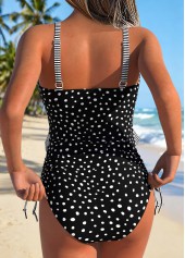 Polka Dot Fake 2in1 Black One Piece Swimwear