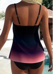 Ombre Layered Multi Color Tankini Top-No Bottom