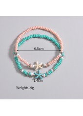 Mint Green Color Polyresin Detail Anklets