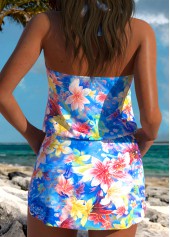 Marine Life Print Blue Tankini Set