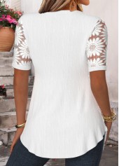 Plus Size White Patchwork Fake Two Piece Twinset