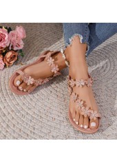 Light Pink Rubber Open Toe Falt
