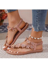 Light Pink Rubber Open Toe Falt