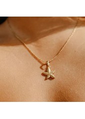 Golden Starfish Design Animal Alloy Necklace