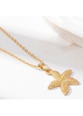 Golden Starfish Design Animal Alloy Necklace