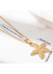 Golden Starfish Design Animal Alloy Necklace