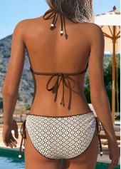Mid Waisted Two-piece Light Coffee Bikini Set