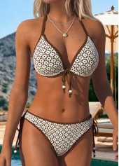 Mid Waisted Two-piece Light Coffee Bikini Set