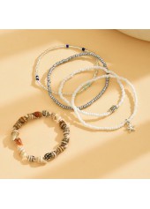 Golden Round Alloy Starfish Beaded Anklets