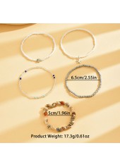 Golden Round Alloy Starfish Beaded Anklets