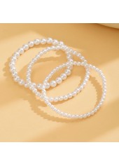 White Color Round Pearl Detail Anklets