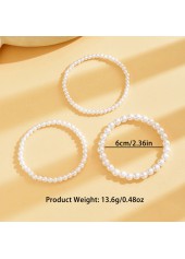 White Color Round Pearl Detail Anklets