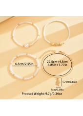 Golden Shell Alloy Beaded Anklet Set
