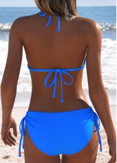 Low Waisted Floral Print Lace Up Bikini Set