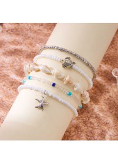 Beige Color Round Alloy Detail Bracelets