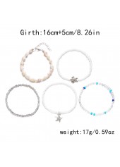 Beige Color Round Alloy Detail Bracelets