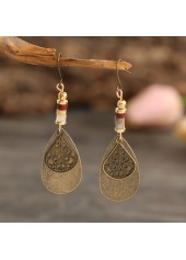 Silver Color Round Alloy Detail Earrings