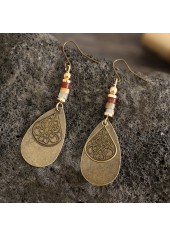 Silver Color Round Alloy Detail Earrings