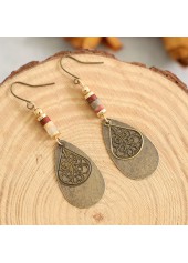 Silver Color Round Alloy Detail Earrings