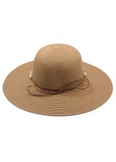 Dark Camel Shell Straw Visor Hat