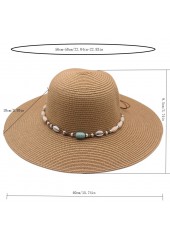 Dark Camel Shell Straw Visor Hat