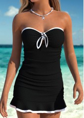 Mid Waisted Tummy Coverage Black Tankini Set