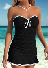 Mid Waisted Tummy Coverage Black Tankini Set