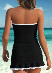 Mid Waisted Tummy Coverage Black Tankini Set
