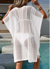 White V Neck Tummy Coverage Cover Up