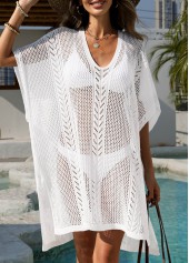 White V Neck Tummy Coverage Cover Up