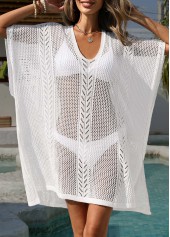 White V Neck Tummy Coverage Cover Up