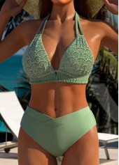 Mid Waisted Sage Green Bikini Set