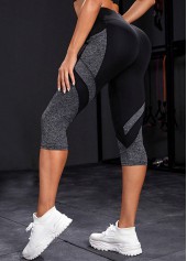 Black Skinny Elastic Waist High Waisted Sports Bottom