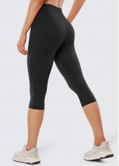Stretch Black Skinny Elastic Waist High Waisted Sports Bottom