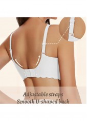 White Color V Neck Detail Bra