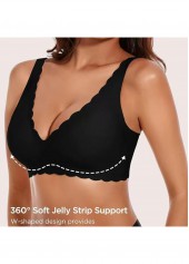 Black Color Push-up V Neck Bra